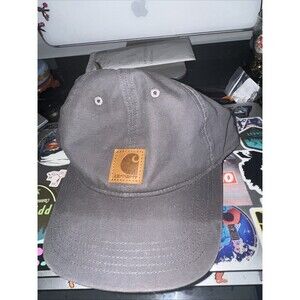 Carhartt Logo Patch Hat Gray Strapback Baseball Cap Strapback